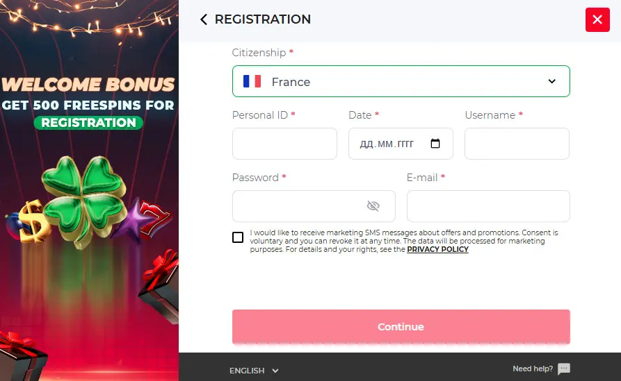 Registratieproces BETLIVE