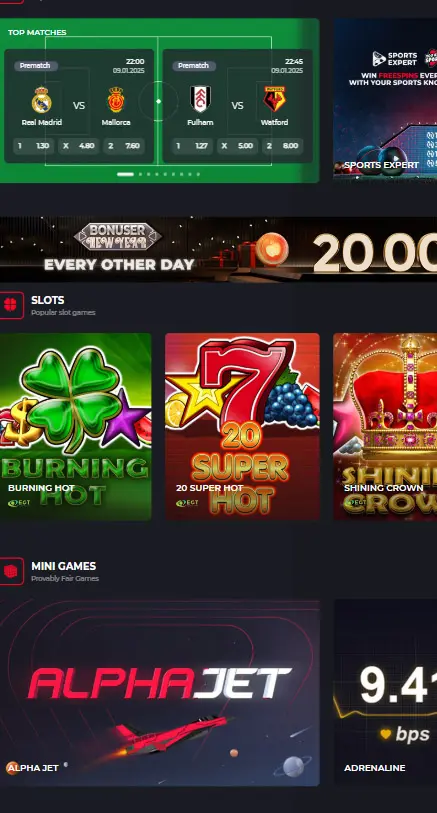 Mobiele versie van BetLive casino